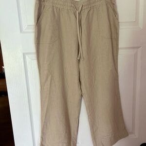 Cato Tan Pants 55% Linen 45% Rayon Size PL